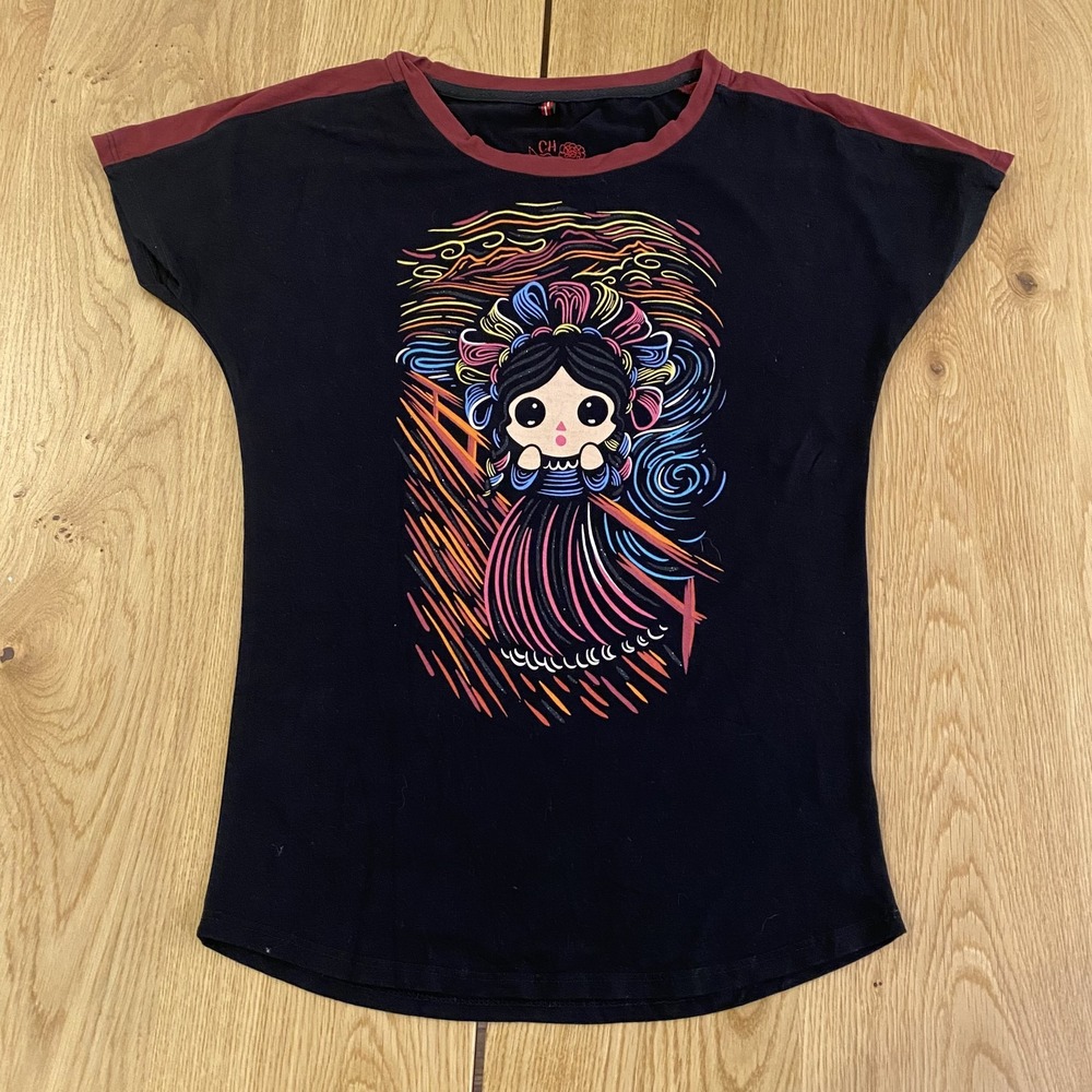 ¡Ay Güey! Mexican Doll The Scream t-shirt women's Medium Black